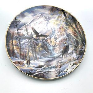 Vintage Danbury Mint 1993 Glacier National Park 8" Plate Artist Rudi Reichardt